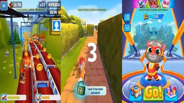 Subway Surfers 2019 Zurich VS Miraculous Ladybug & Cat Noir VS Talking Tom Hero Dash смотреть онлайн