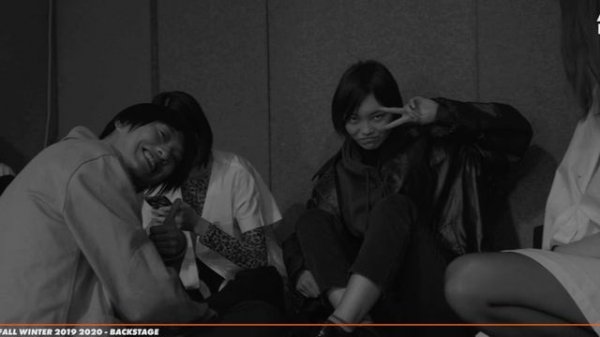 Beautiful fashion models backstage at the Milan Fashion Week Fall Winter 2019 2020