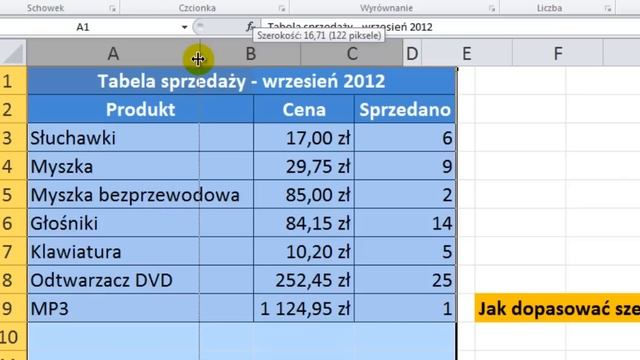 Excel 2010 - Dopasowywanie szerokości kilku kolumn jednocześnie - porada 21 смотреть онлайн