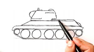 Как нарисовать Танк Т-34-76