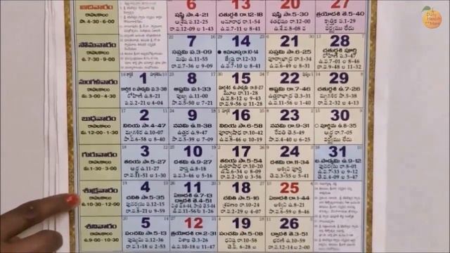 How To Read Calendar In Telugu | How To See Tithi In Telugu Calendar | Panchangam Ela Chudali