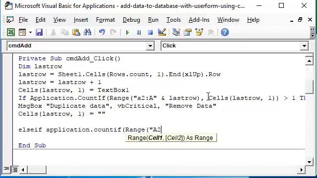 Add Data to Excel Database with UserForm using Countif Function смотреть онлайн