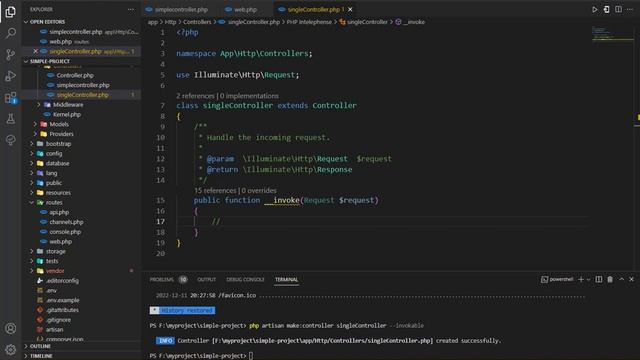 15-Laravel 9 Tutorial Single Action Controller смотреть онлайн