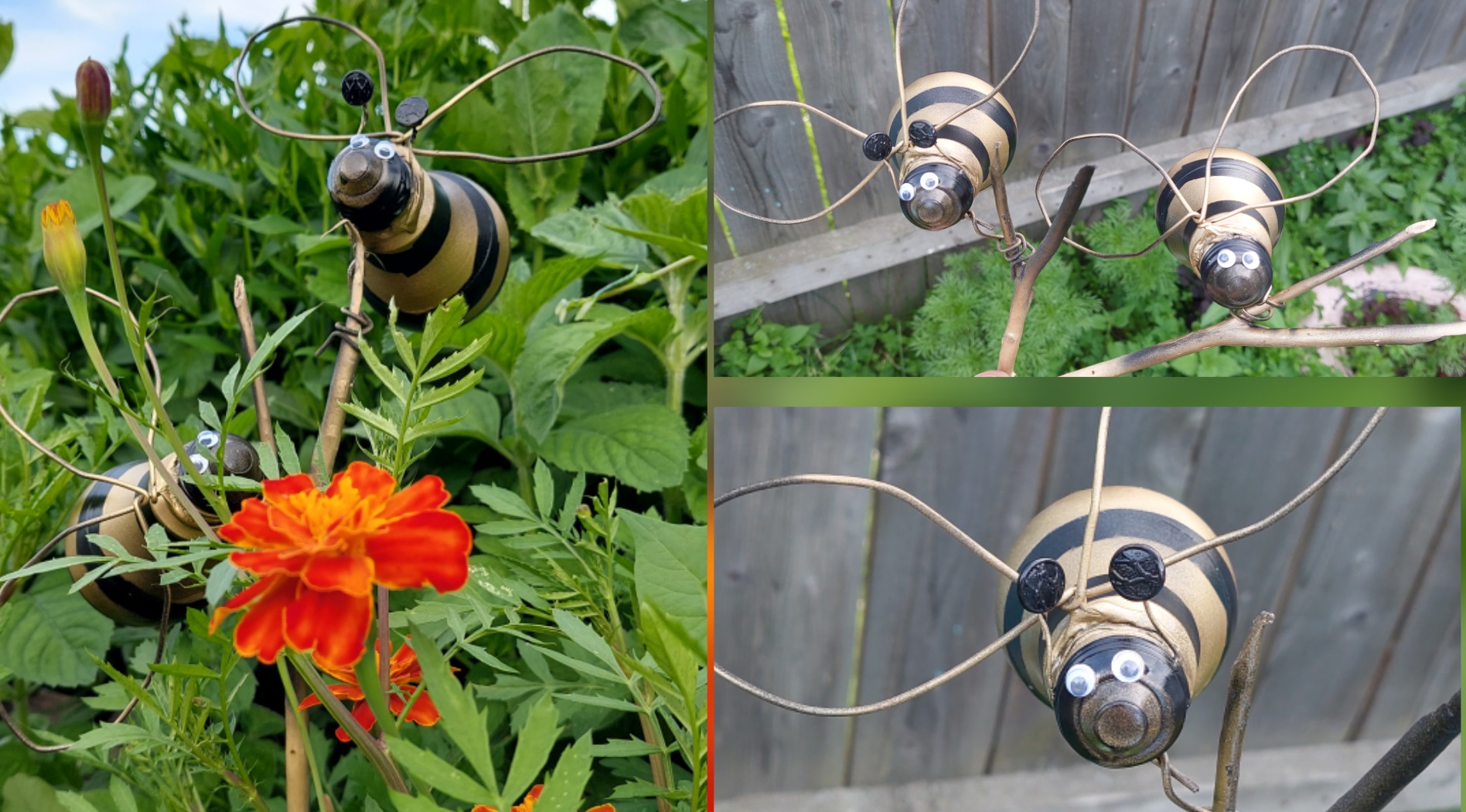 Садовая пчёлка из простой лампочки, дачный декор своими руками.mp4 смотреть онлайн