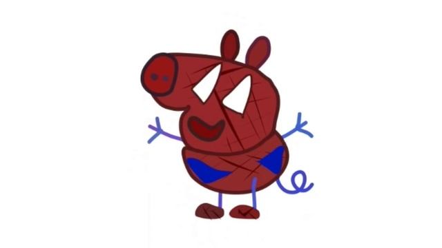 Свинка Пеппа Человек Паук Раскраска Пеппа SpiderMan Peppa Pig Spider Man Coloring смотреть онлайн