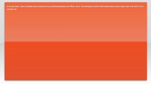 How to fix space instead of backspace in git bash смотреть онлайн