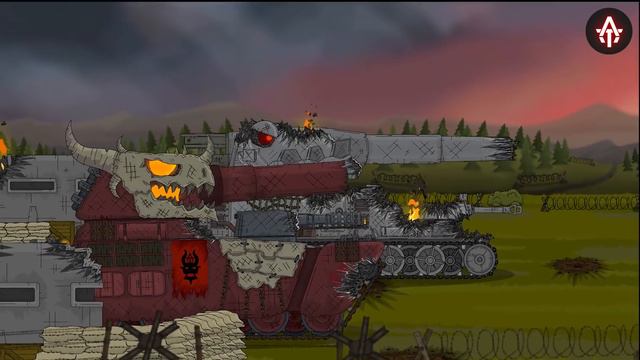 КВ-44-М против ДВУХ МОНСТРОВ - Мультики про танки смотреть онлайн