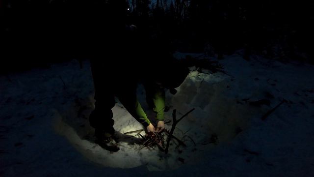 Атмосферный поход в зимний лес. Крик совы, костер, ночь. смотреть онлайн