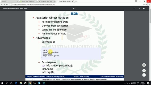Introduction to JSON смотреть онлайн