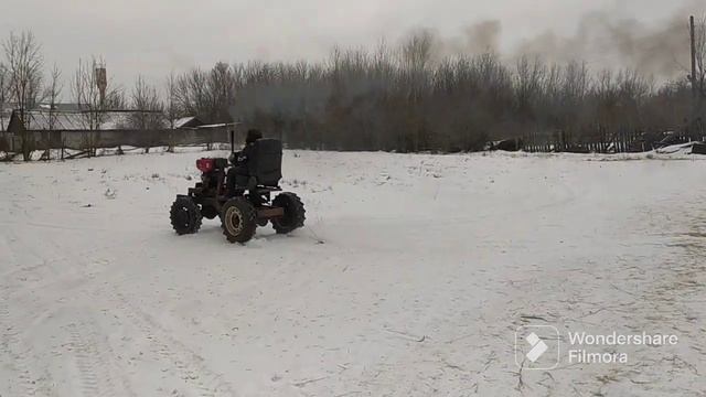 Самодельный мини трактор 4 WD, немного испытаний!!! смотреть онлайн