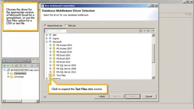 Create a connection to an Excel or text file using ODBC drivers Information design tool 4 x YouT смотреть онлайн