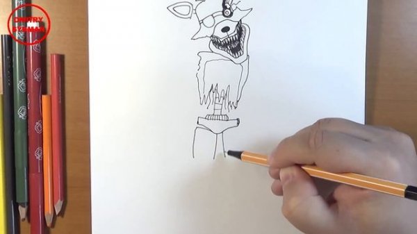 How to draw Phantom Foxy, FNaF, Как нарисовать Фантом Фокси, ФНаФ