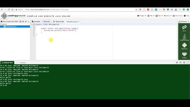 Java Online Editor смотреть онлайн