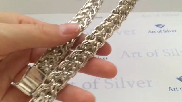 Серебряная мужская массивная цепь Двойной Ручей. смотреть онлайн