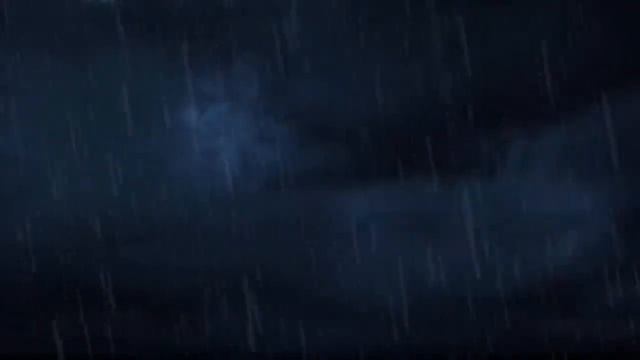 Звук дождя и грома в ночном лесу