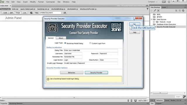Using the Bootstrap Login Form integrated into DMXzone Security Provider смотреть онлайн