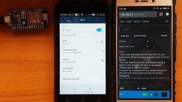 Wifi jammer using node mcu (esp8266) смотреть онлайн