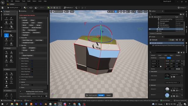 UE5 базовые инструменты из режима modeling tools смотреть онлайн