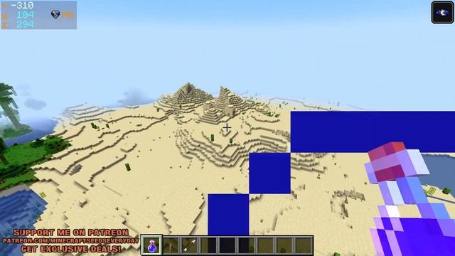Minecraft Java 1.16.5 Seed: Village, desert pyramid, and two jungle temples at spawn смотреть онлайн