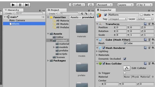 Unity Scrolling Platformer Part 2 Create a Platform Prefab смотреть онлайн