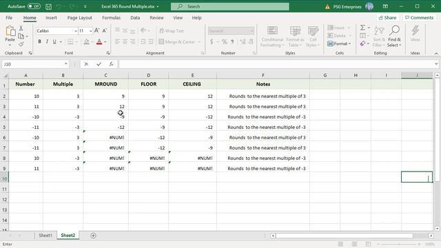 How To Use MROUND, FLOOR And CEILING Functions In Excel - Office 365