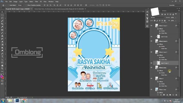 BABY BIO _ Template Biodata Bayi // Free Download PSD File Photoshop смотреть онлайн