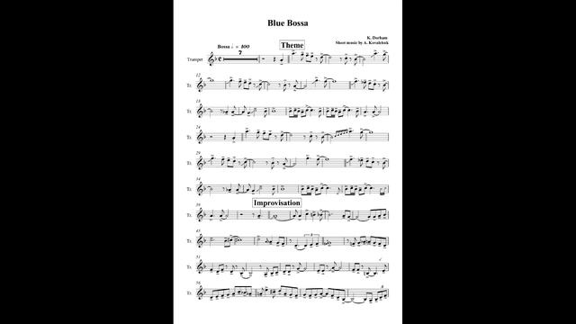 BLUE BOSSA Easy Improvisation for TRUMPET or TENOR SAXOPHONE! PLAY WITH ME! смотреть онлайн