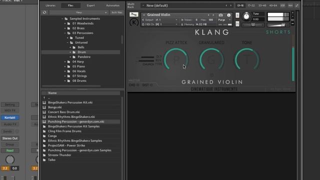 Free Kontakt Instrument: Klang Grained Violin By Cinematique Instruments