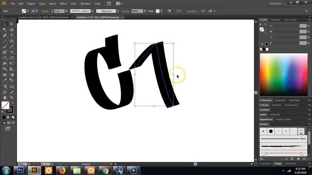 Graffiti Handstyles in Adobe Illustrator Tutorial смотреть онлайн
