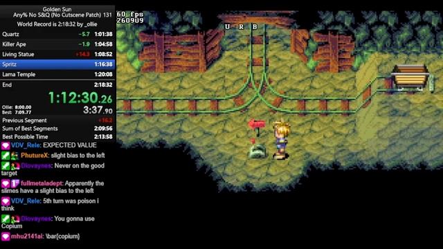 Golden Sun - Any% No S&Q (No Cutscene Patch) Speedrun in 2:18:03 смотреть онлайн
