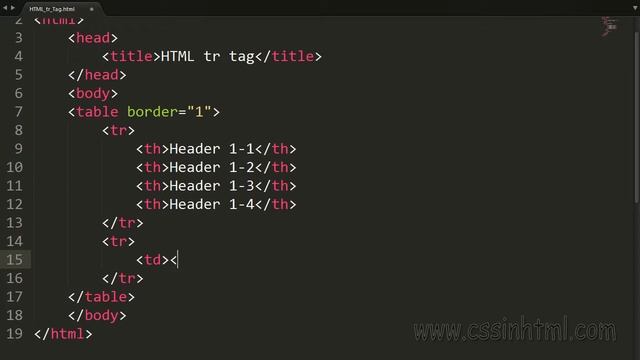 HTML tr Tag смотреть онлайн