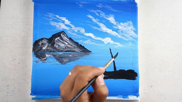 Landscape Reflections | Acrylic Painting | Trees Reflection | Reflections смотреть онлайн
