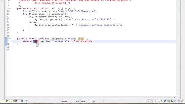 USING REGEX CHECK WHETHER STRING CONTAINS ONLY CHARACTERS IN JAVA смотреть онлайн