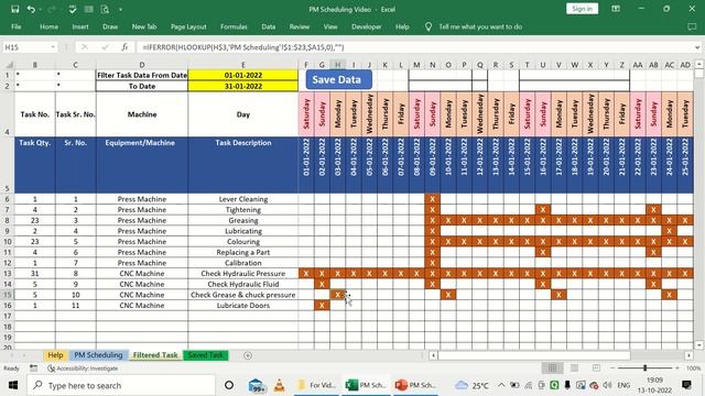 Excel Template Preventive Maintenance (PM) Scheduling