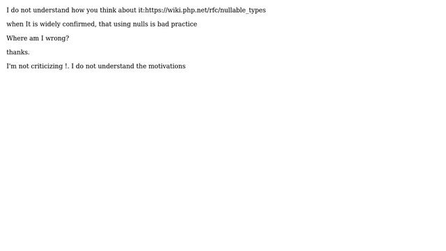 Software Engineering: if null is bad how we justify the "rfc" nullable for php language? смотреть онлайн