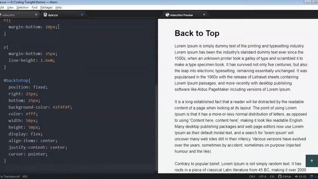 Back to Top Button Using HTML, CSS & JQuery | Smooth Scroll to Top смотреть онлайн