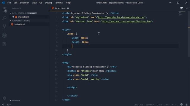 Adjacent Sibling Combinator - CSS Tutorial - Use to create modals! смотреть онлайн