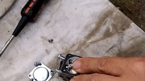 Переливает карбюратор китайской бензопилы.