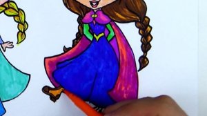 Анна и Эльза Pаскраски для детей Как рисовать Frozen Anna and Frozen Elsa Холодное сердце