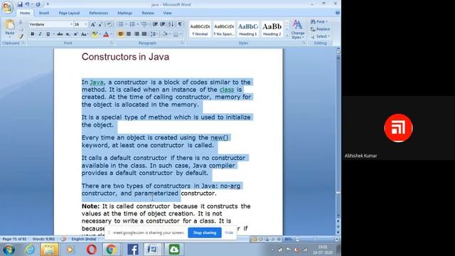 Introduction to Java Constructor and Static Keyword смотреть онлайн