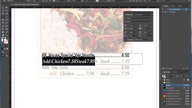 Creating Menu Tabs & Leaders In InDesign