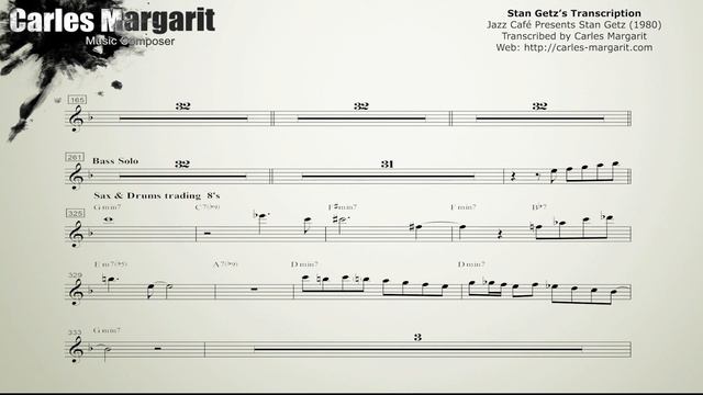 Autumn Leaves-Stan Getz's (Bb) Transcription. Transcribed by Carles Margarit смотреть онлайн