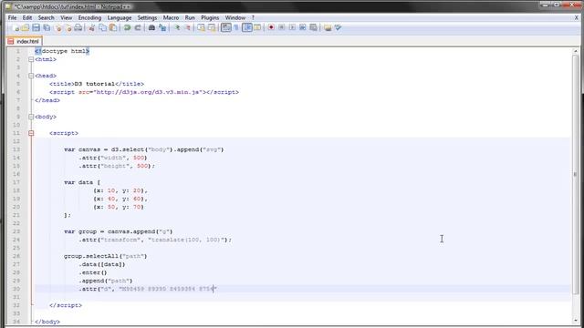 D3.js tutorial - 11 - Paths смотреть онлайн