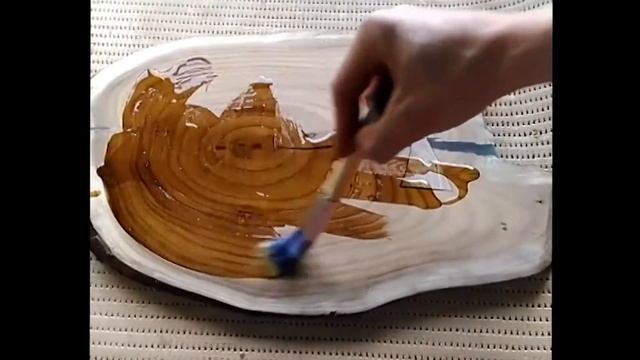 Декоративная торцевая разделочная доска - поднос из Маслины. смотреть онлайн