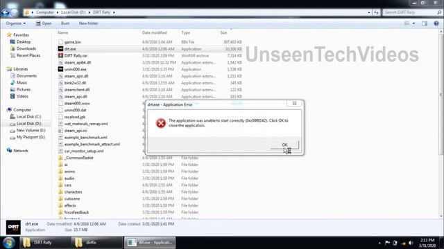 How to fix Dirt Rally error 0xc0000142 @UnseenTechVideos смотреть онлайн