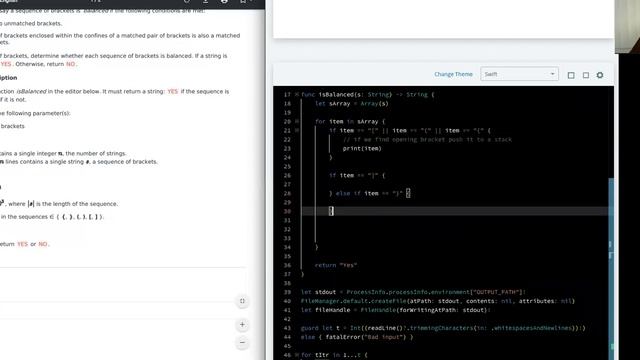 Balanced Brackets | HackerRank | Swift смотреть онлайн