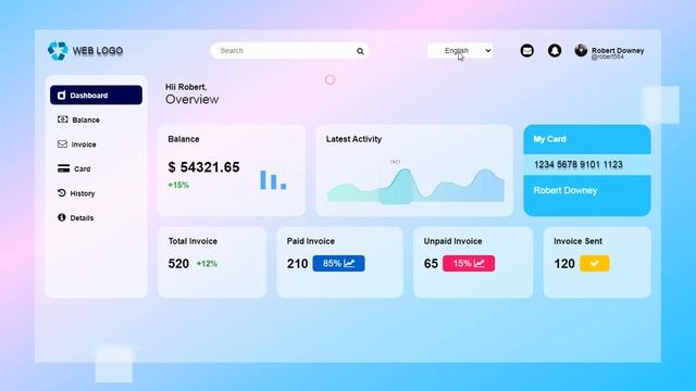 How to make Animated Glassmorphism Dashboard using html and css only || HTML-CSS смотреть онлайн