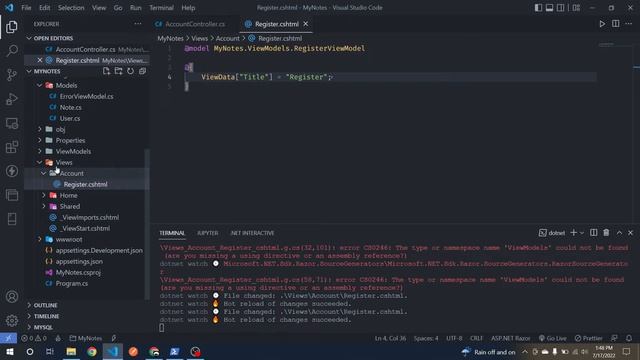 #5. Notes App in ASP NET CORE 6 and SQL SERVER | In Nepali смотреть онлайн