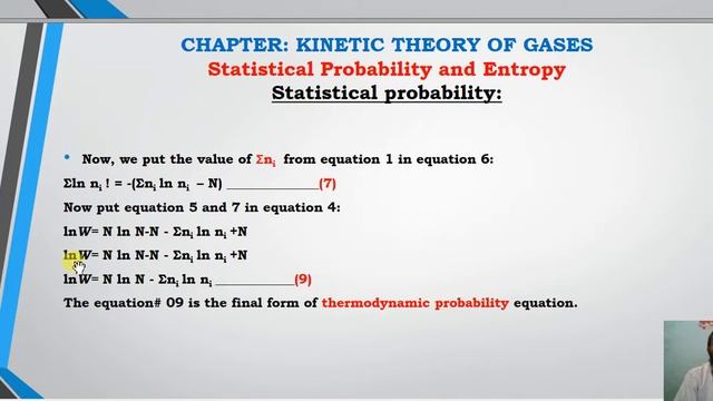 Lecture # 8 Statistical probability and entropy - KINETIC THEORY OF GASES смотреть онлайн