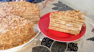 Торт "Медовик" без выпечки (коржи на сковороде) со сметанным кремом